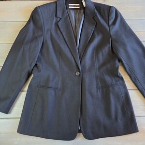 Amanda Smith Pure Wool Blazer Size 14 Black Classic Career Business Jacket Wool